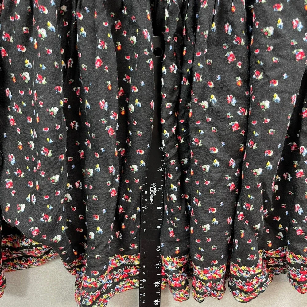 Free People Rare Feelings Maxi Dress Womens Small Black Floral Tiered Boho - Picture 12 of 15